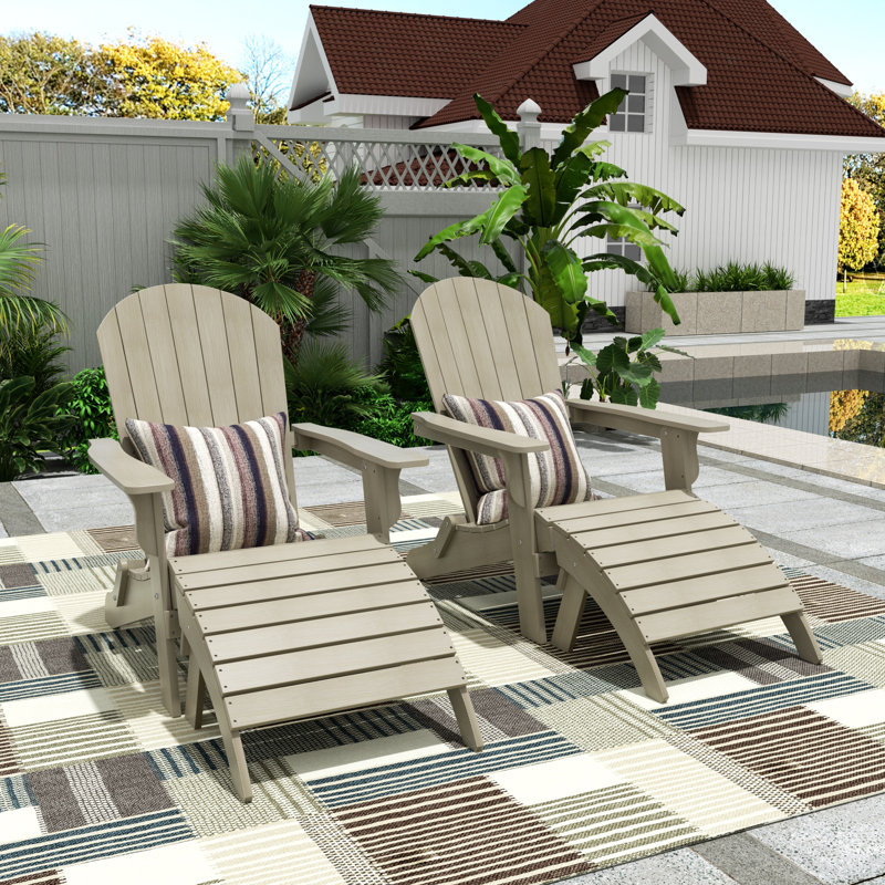 Arrlo Foldable Outdoor Adirondack Chair, Weathered Gray