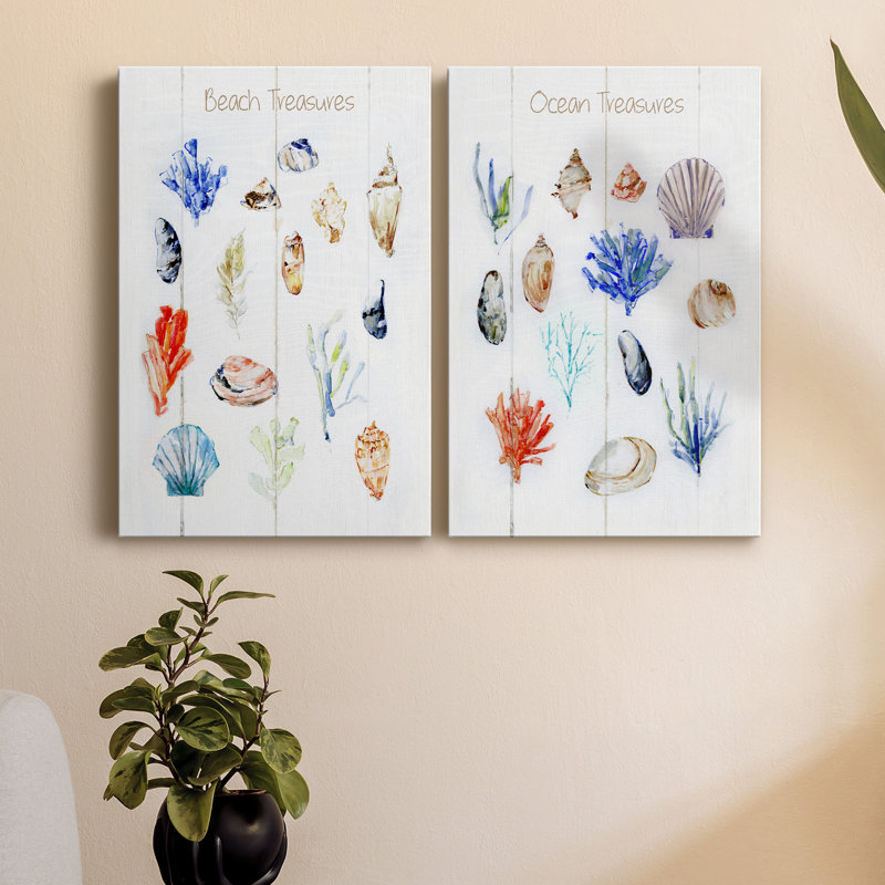 «Beach Treasures», ensemble de 2 impressions, H 36 po x l 24 po x P 1 po, Toile tendue