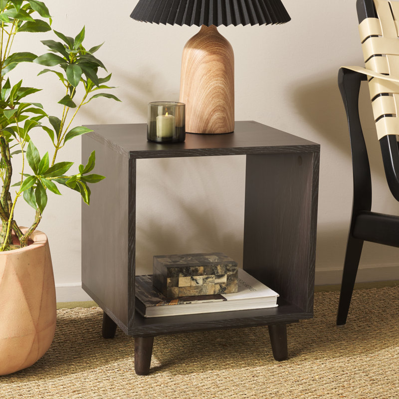 Neva Open Shelf Accent Table, Black