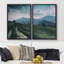 "Countryside Trail", chaîne de montagnes, paysage naturel, impression sur toile, 2 pièces-92285544-92285546