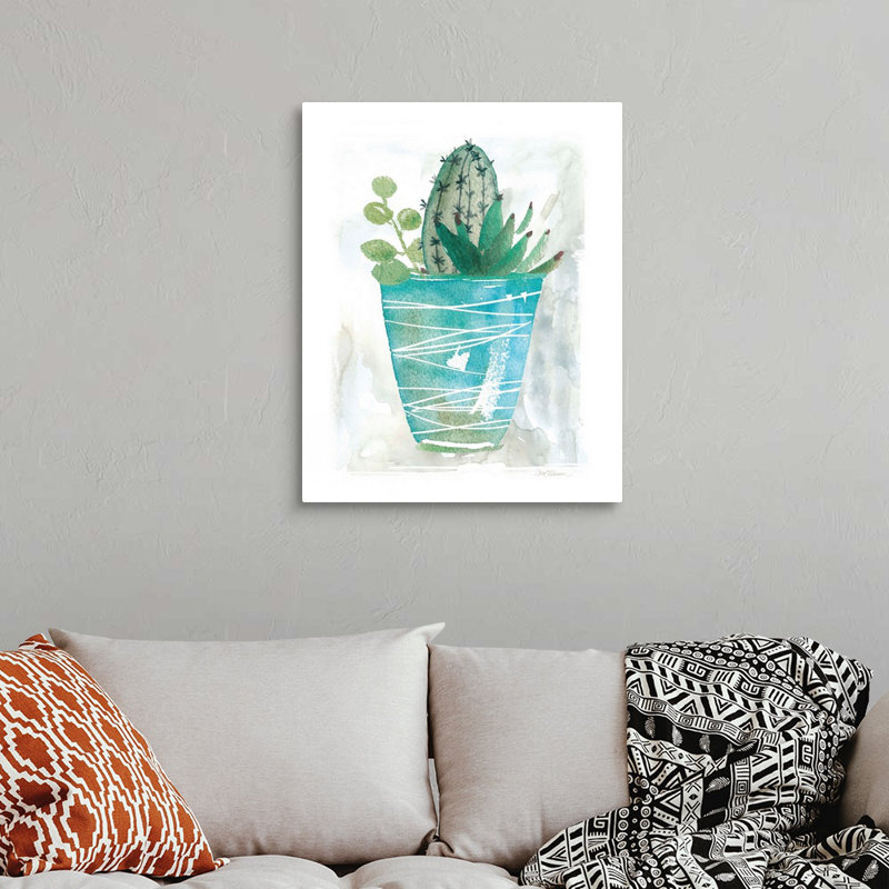 Art mural sur toile Summer Cactus, Toile tendue, H 30 po x l 24 po x P 1,25 po