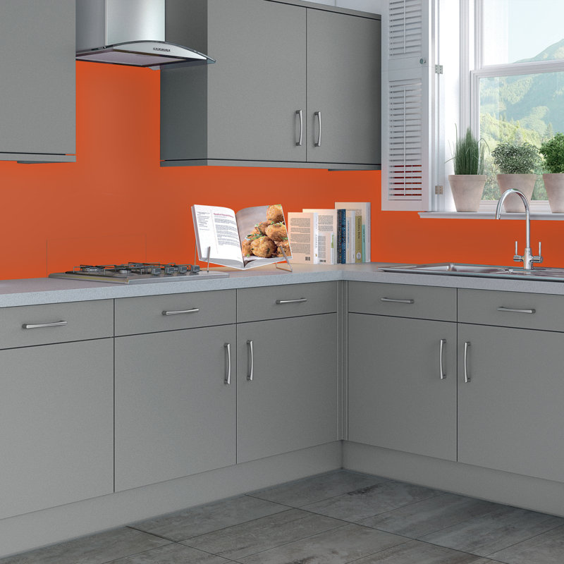 23.6" x 96" Tin Backsplash in Orange, Orange, 23.6"W x 96"H