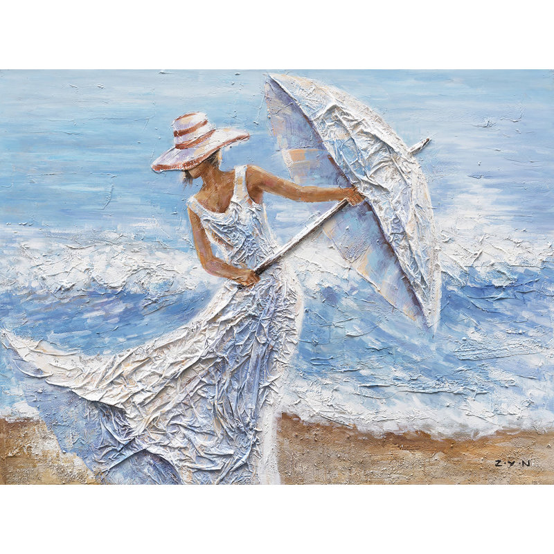 «Beach Winds», reproduction de peinture à l'huile sur toile tendue, H 24 po x l 36 po x P 1,5 po