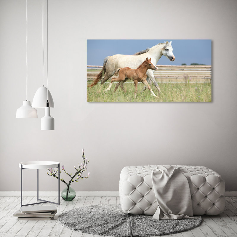 Mare With Foal - Wrapped Canvas Print