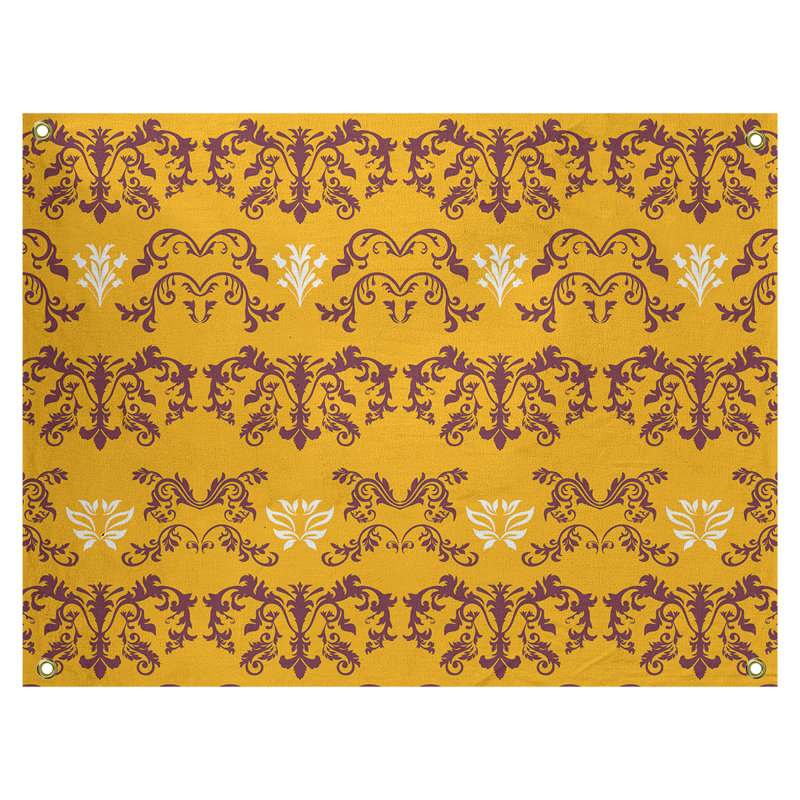 Tapisserie baroque en polyester Washington Football, H 59 po x l 80 po, Jaune / brun / blanc