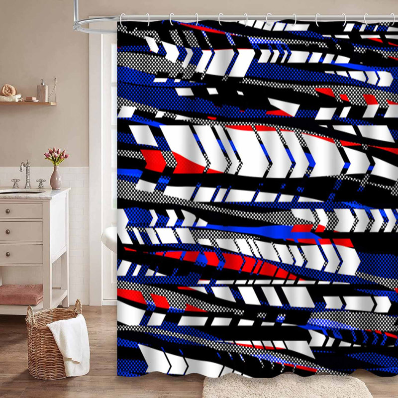 Rideau de douche Stripes Dots Arrows, L 72 po x l 72 po