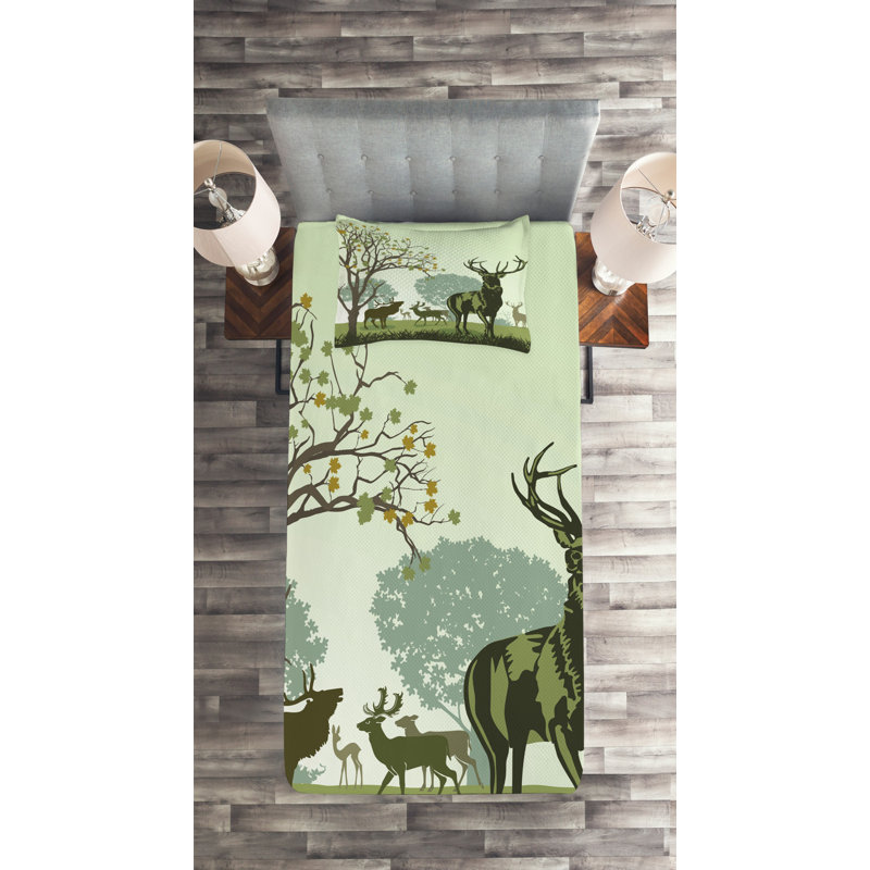 Rustic Polyester Coverlet, Twin Bedspread + 1 Sham