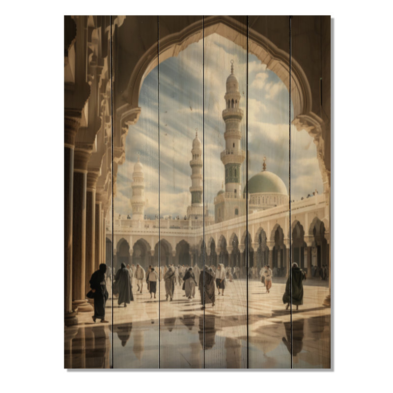 Art de l'Islam Médina sur bois, H 32 po x l 24 po x P 0,78 po