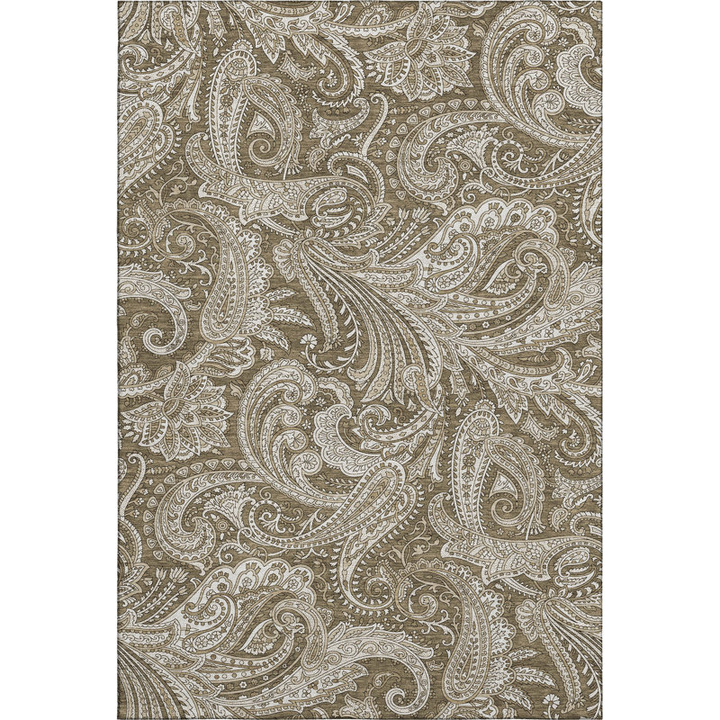 Premium Machine Washable Antonelli Chocolate Rug, Rectangle 8' x 10'