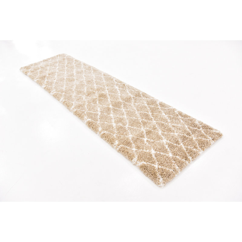 Geometric Shag Area Rug, Runner 79 x 305cm