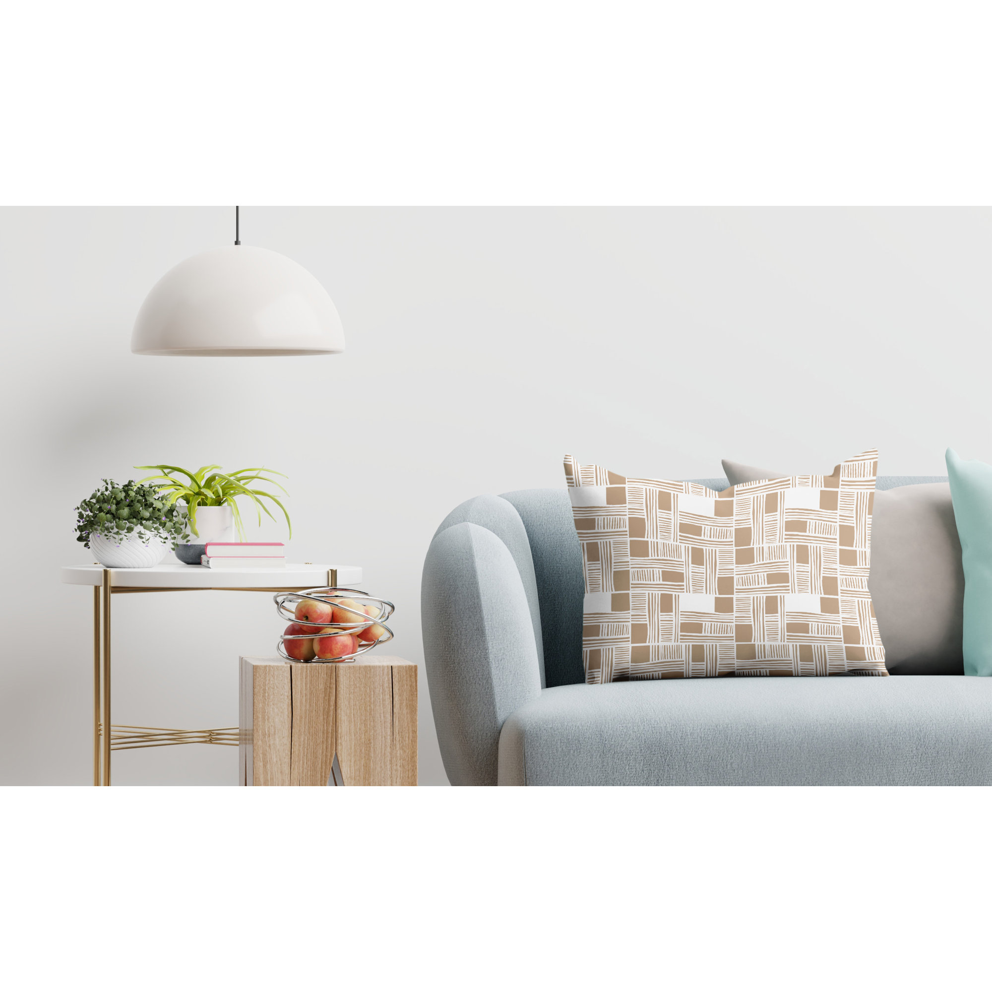 Kapri Indoor/Outdoor Throw Pillow, 14" x 20", Rectangle, Beige