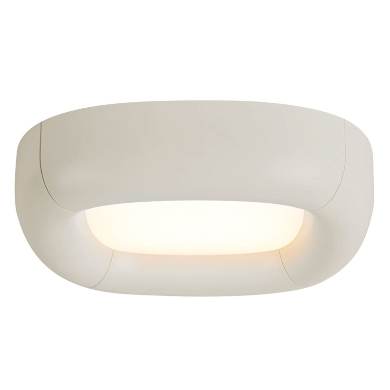 Folio 15-in Black dimmable LED Flush Mount, White