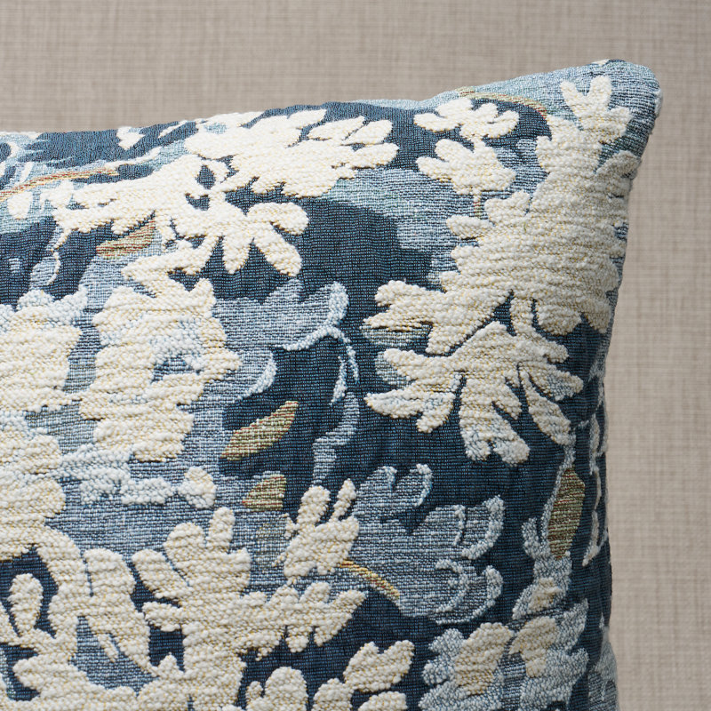 Verdure Tapestry Pillow, Blue, 18" H x 18" W, Square