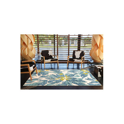 Tapis tissé à motif floral lavable