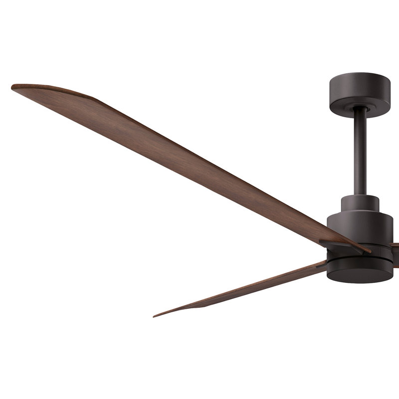 Alessandra Outdoor Downrod Ceiling Fan, Textured Bronze, Walnut