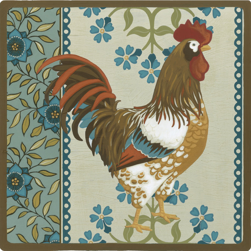 Cottage Rooster I by June Erica Vess - Wrapped Canvas Print, 51cm H x 51cm W
