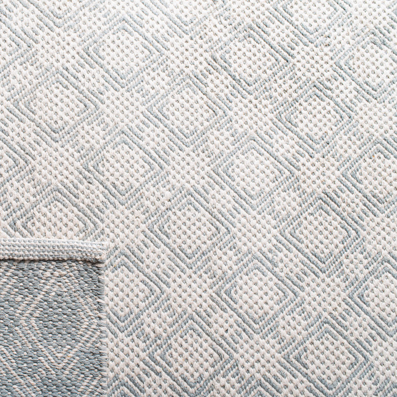 Tapis géométrique en coton tissé à la main Lorain, Rectangle 4 pi x 6 pi