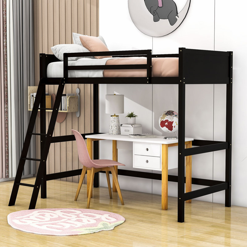 Dories Kids Twin Loft Bed, Espresso