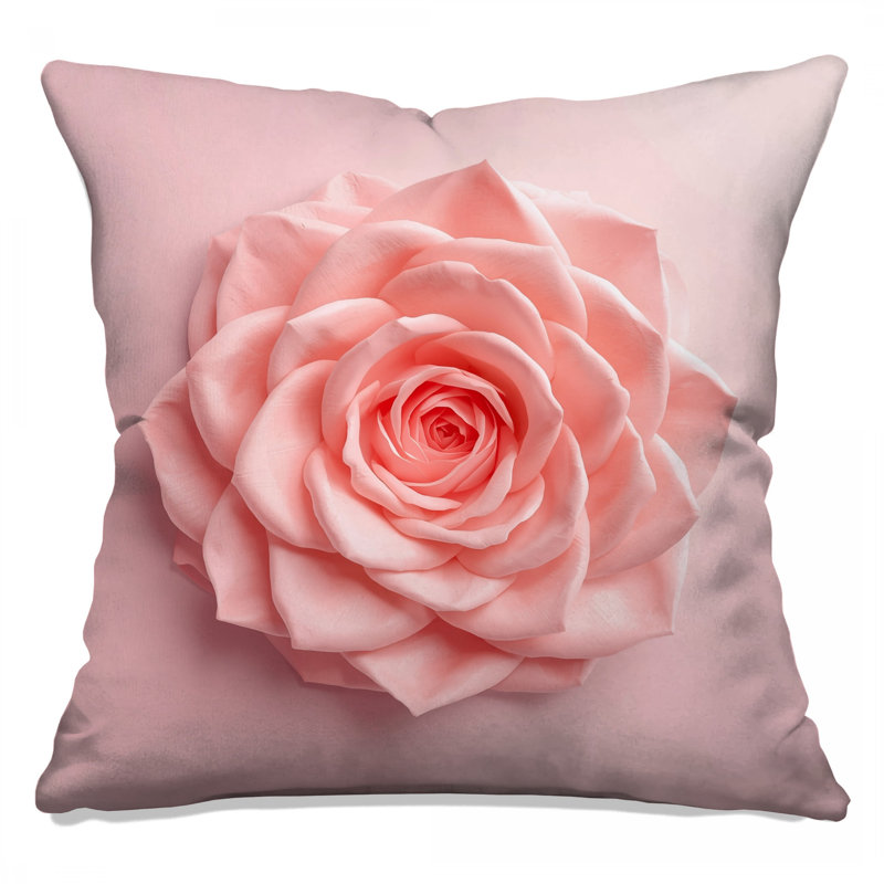 Grands coussins décoratifs à double face rose rose, 14 X 14 pouces