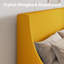 Lit plateforme tapissier Toderick avec aile de luxe et mélange de lin-985124328-985124326