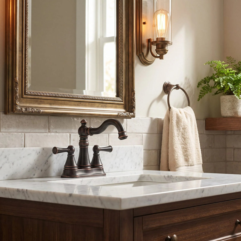 2-handle Bathroom Faucet with Drain Assembly, Oil Rubbed Bronze
