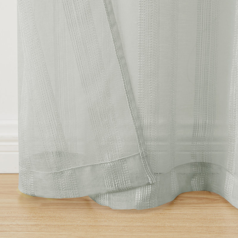 Paire de rideaux transparents avec œillets, Argent