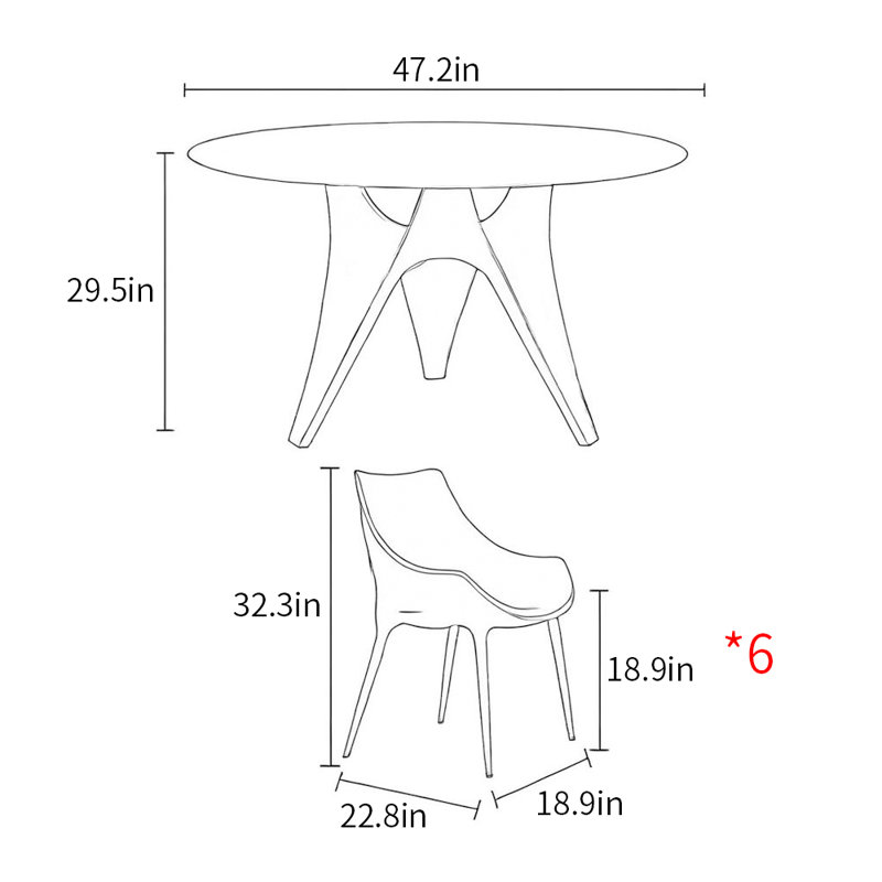 Ensembles de table de salle à manger simples et luxueux, H 29,5 po x L 47,2 po x l 47,2 po