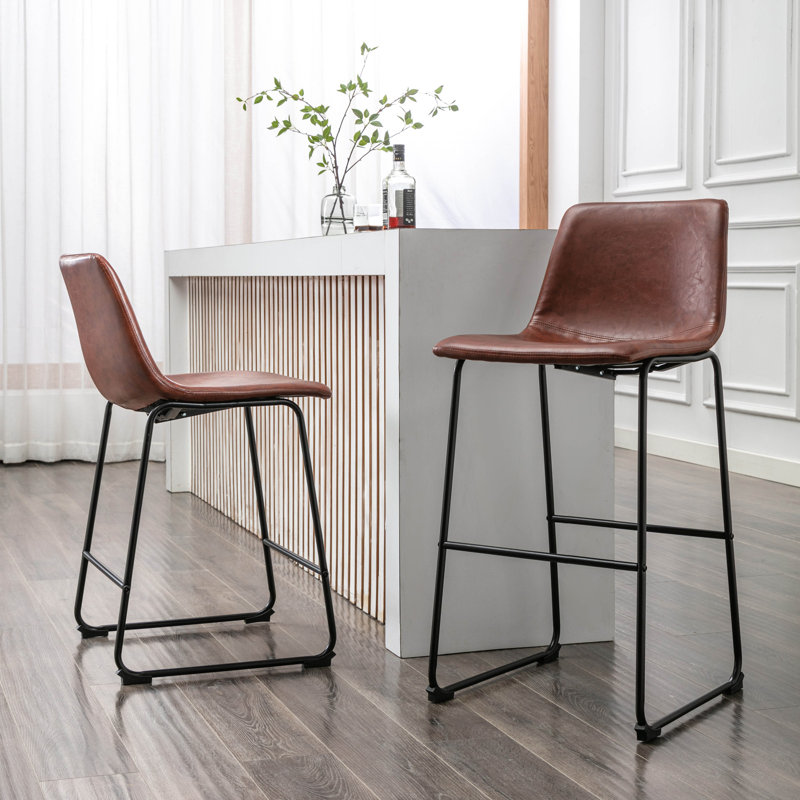 Kaylee Bar Stool, Brown, Counter Stool (26” Seat Height)