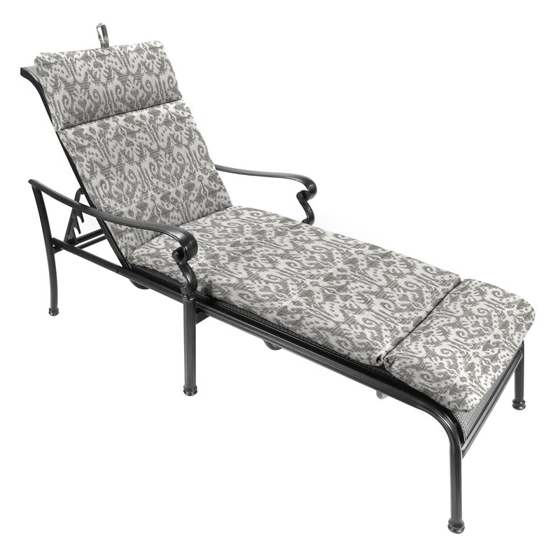 Coussin de chaise longue d'extérieur 74 "x 22" avec attaches et boucle