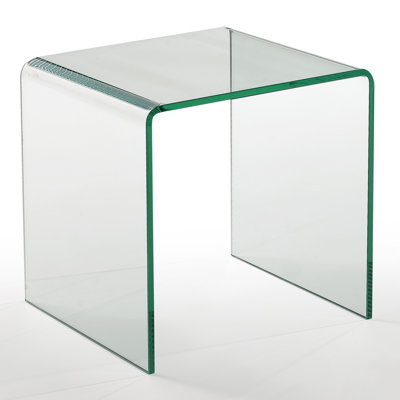 Waterfall Tempered Glass End Table