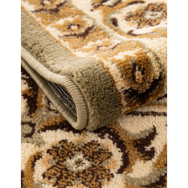 Tapis vert clair Aracelia, Carré 6 pi 1 po x 6 pi 1 po