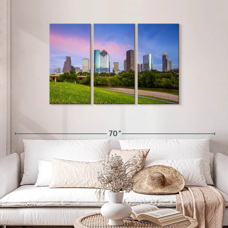 Coucher de soleil Sirci Houston, Texas, H 28 po x l 45 po