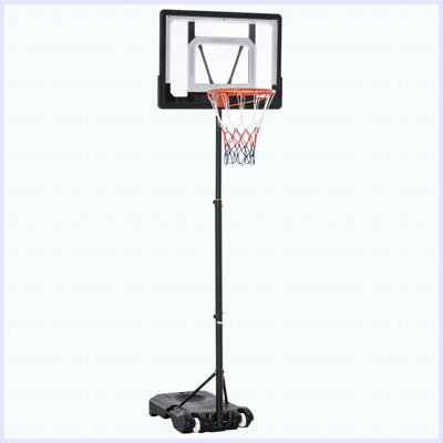 Portable Basketball Hoop System Stand With 33In Backboard, Height Adjustable 5FT-7FT For Indoor Outdoor Use