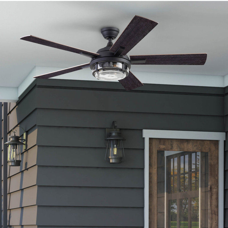 Ventilateur de plafond d'intérieur et d'extérieur 52 po avec lumière DEL Freyr