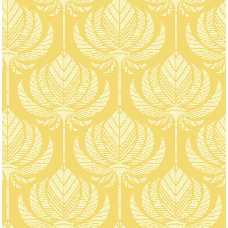 Verdara Ogee Geometric Luxury Wallpaper, Yellow