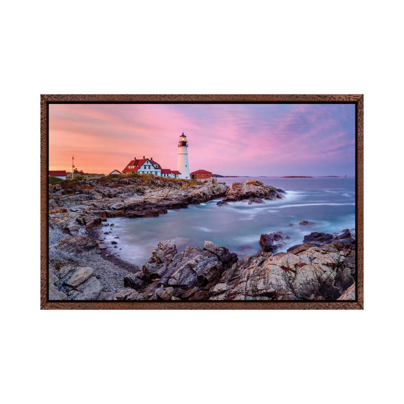 Cape Elizabeth Fiery Sunset, Portland Maine New England by Susanne Kremer - Print on Canvas, 101.6 cm H x 66.04 cm W