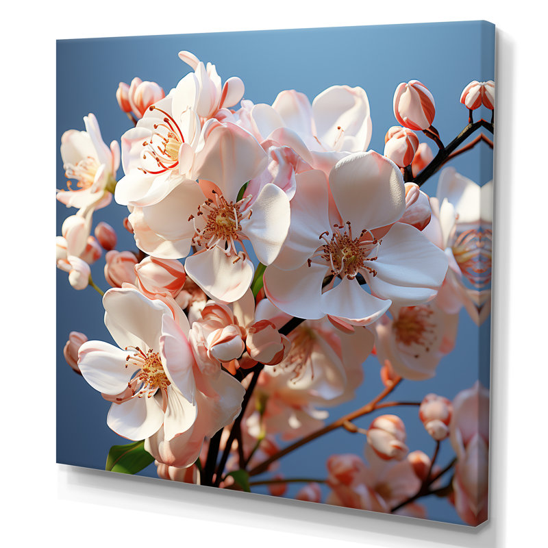 Photographie d'orchidées blanches III, H 30 po x l 30 po x P 1 po, Toile tendue