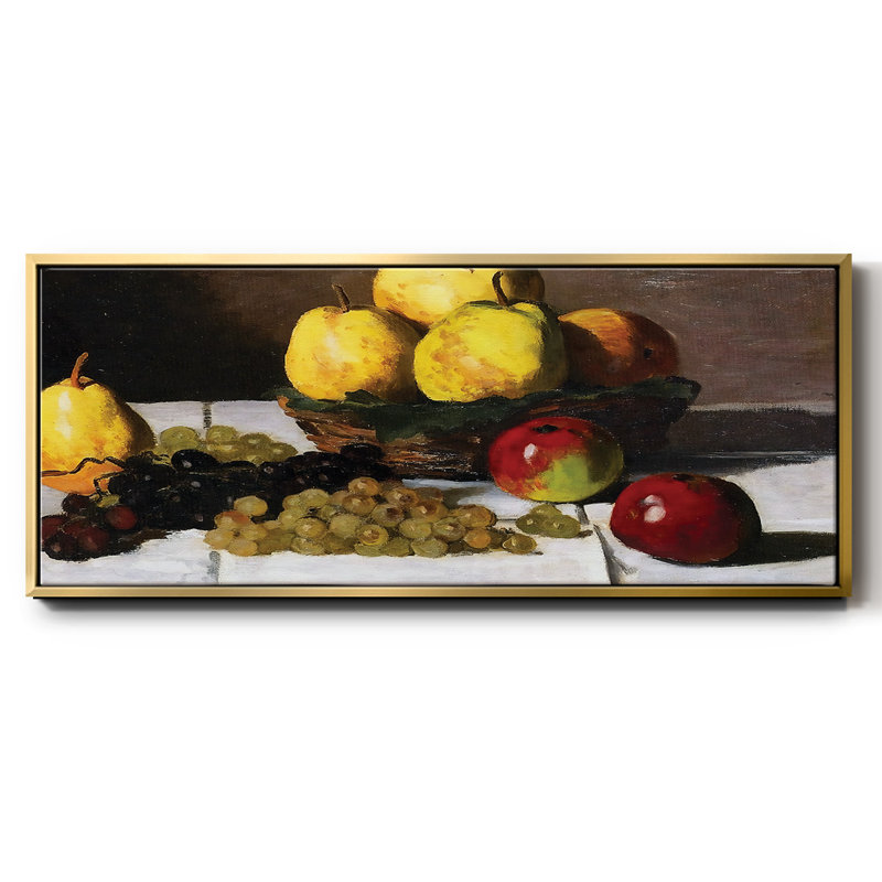 Still Life with Pears and Grapes, 1867- Framed Canvas