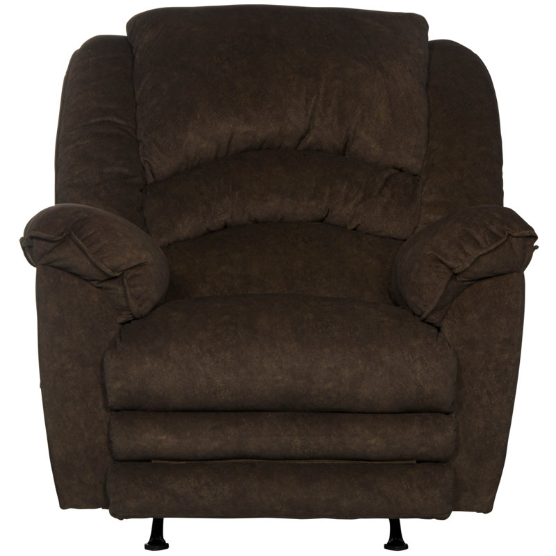 Fauteuil inclinable avec repose-pieds Rialto, Polyester brun, Manuel, À bascule