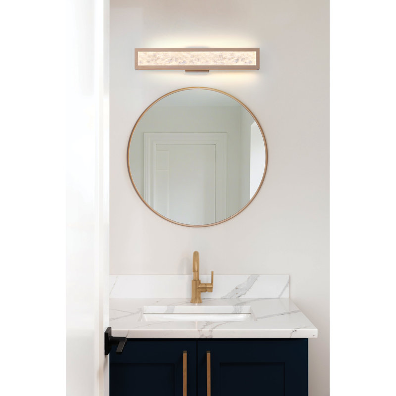 Éclairage pour salle de bain à DEL 5 ct avec verre d'eau transparent Eastville, Doré