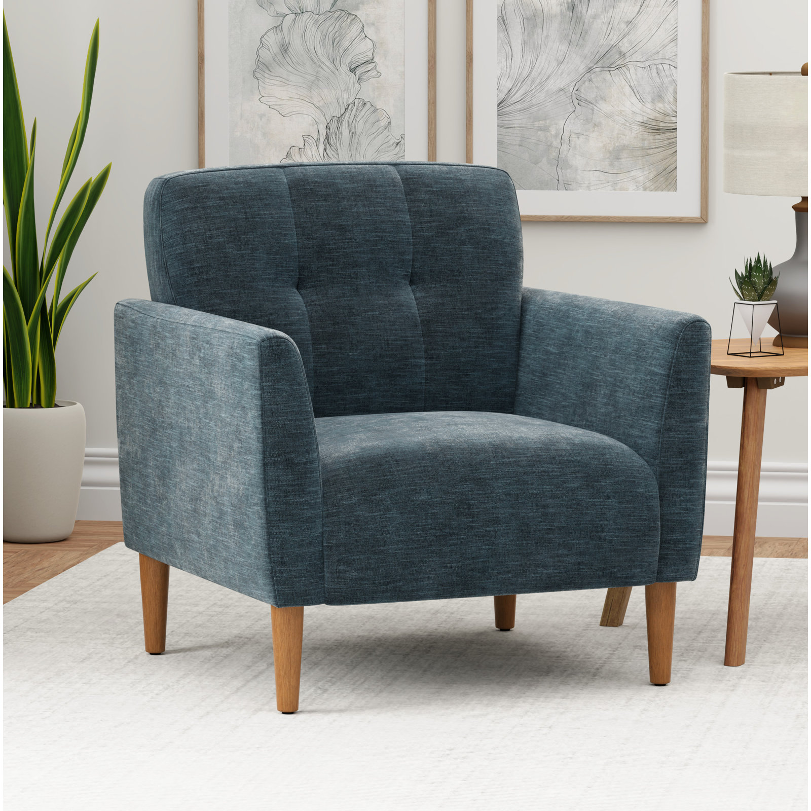 Donati 30.9'' Wide Armchair, Pacific Ocean Polyester
