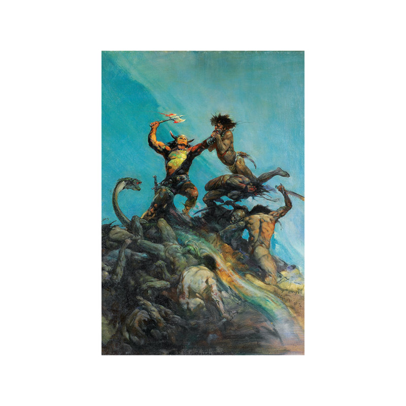 Indomitable by Frank Frazetta - Painting on Canvas, 152.5 cm H x 101.5 cm W x 3.175 cm D, Wrapped Canvas