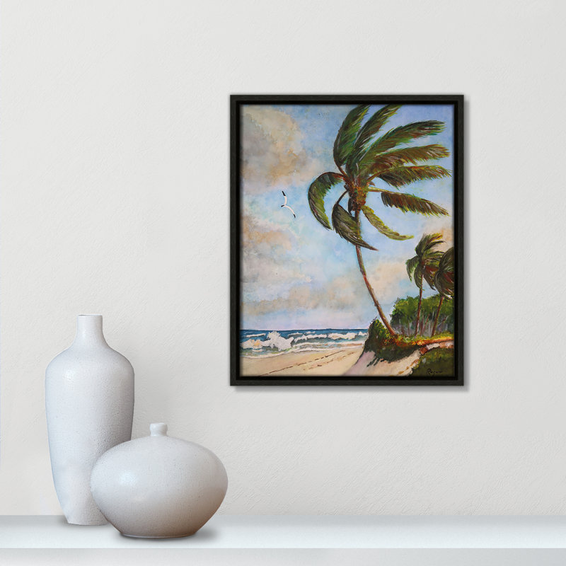 Imprimé «Ocean Breezes» par Mike Ragan pour , H 15,5 po x l 12,5 po, Espresso