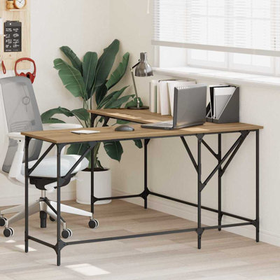 L-Shaped Steel Computer Desk