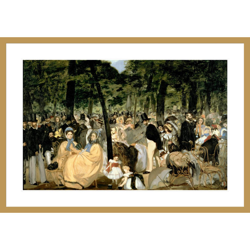 «Music in the Tuileries Gardens» par Édouard Manet, impression giclée sur cadre, H 29,13 po x l 41,5 po