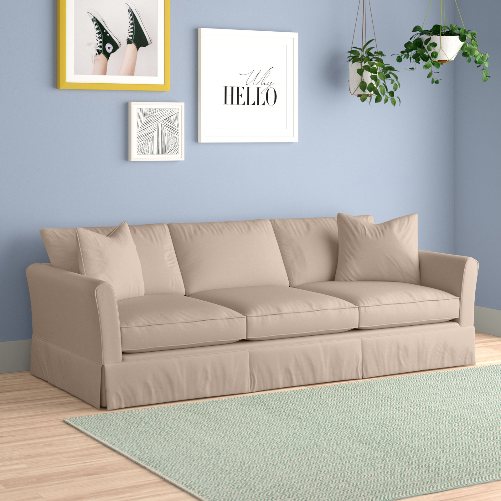 Shelby 82'' Upholstered Sofa, Conversation Linen Basketweave
