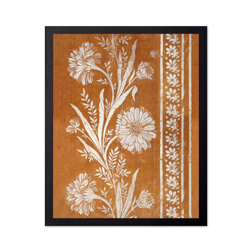 Motif floral orange brûlé, Unframed, Poster, 11"H x 14"W