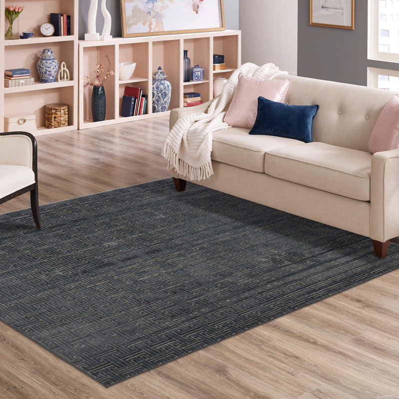 Abstract Indoor / Outdoor Rug, Square 7'10"