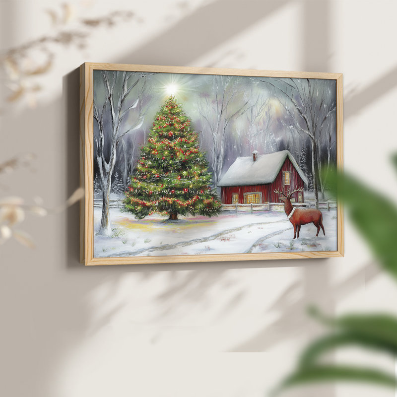 Art de Noël - CCxxviii - reproduction encadrée - réversible, H 8 po x l 10 po, Naturel