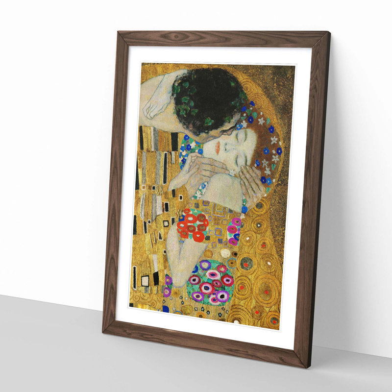 The Kiss No.4 by Gustav Klimt - Framed Print, Walnut